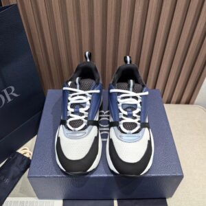 dior b22 sneakers (black/white/blue)