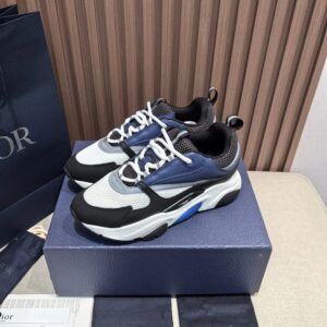 dior b22 sneakers (black/white/blue)