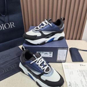 dior b22 sneakers (black/white/blue)