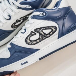 dior mid top sneakers white blue