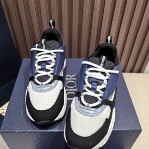 dior b22 sneakers (black/white/blue)