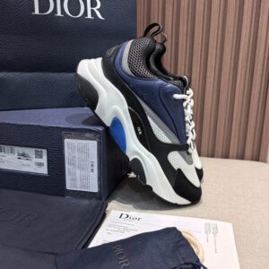 dior b22 sneakers (black/white/blue)
