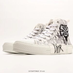 dior b23 high top sneakers, white