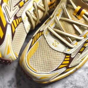 off white retro sneakers yellow