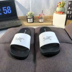 slier m slide sandals white and black