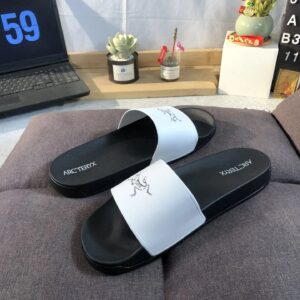 slier m slide sandals white and black