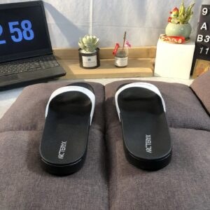 slier m slide sandals white and black