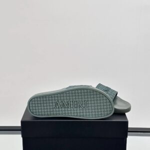 amiri men's slides dark green