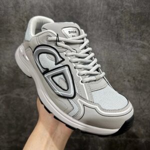 dior b30 light grey & charcoal retro chunky sneakers (wang junkai style)