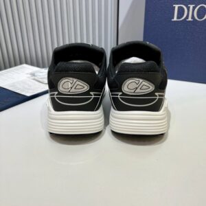 dior b30 flagship retro unisex sneakers (black with white cd stitch)