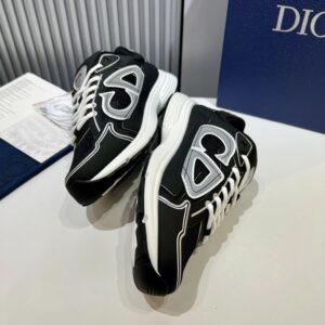 dior b30 flagship retro unisex sneakers (black with white cd stitch)