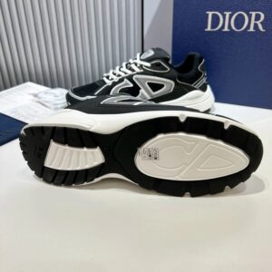 dior b30 flagship retro unisex sneakers (black with white cd stitch)