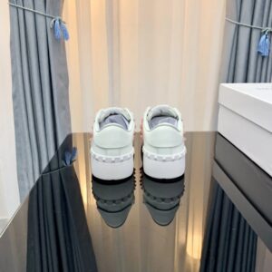 valentino 2022 ss pink studs & laces white lace up sneakers yixing zhang same style