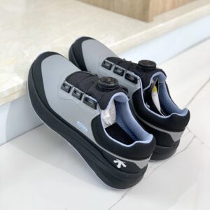 descente dualis urban commuter low top lifestyle sneakers (black/grey)