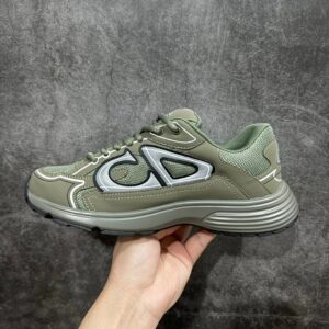 dior b30 green retro reflective chunky sneakers