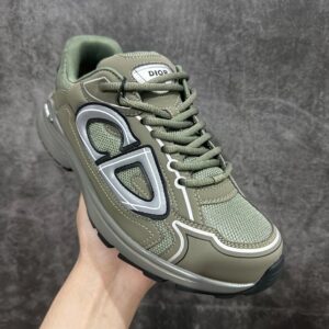 dior b30 green retro reflective chunky sneakers