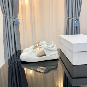 valentino 2022 ss 3d printed floral white lace up sneakers yixing zhang same style (gold accents)