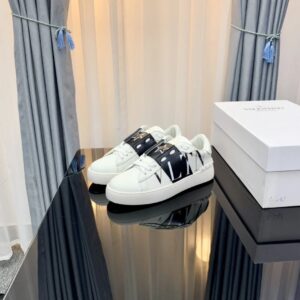 valentino 2022 ss white sneakers with vlt black lace up straps yixing zhang same style studded collection