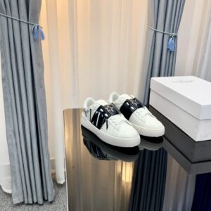 valentino 2022 ss white sneakers with vlt black lace up straps yixing zhang same style studded collection