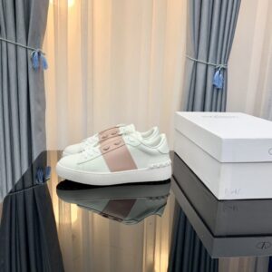 valentino 2022 ss white sneakers with enchanting pink straps & studs yixing zhang same style lace up collection