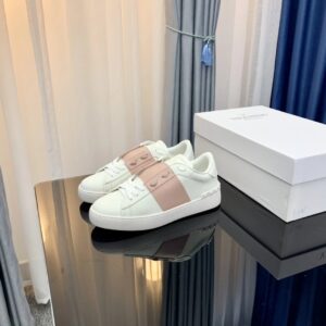 valentino 2022 ss white sneakers with enchanting pink straps & studs yixing zhang same style lace up collection