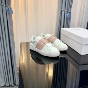 valentino 2022 ss white sneakers with enchanting pink straps & studs yixing zhang same style lace up collection