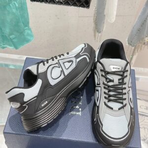 dior b30 leather and mesh retro unisex sneakers (brown)