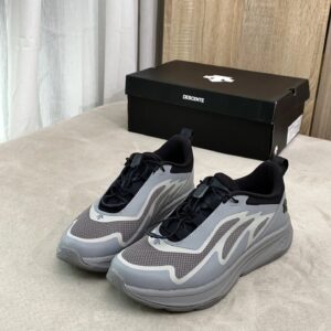 descente lavitate cushioned running shoes for men & women black/grey