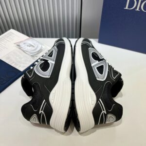 dior b30 flagship retro unisex sneakers (black with white cd stitch)