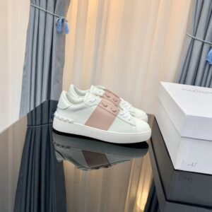 valentino 2022 ss white sneakers with enchanting pink straps & studs yixing zhang same style lace up collection