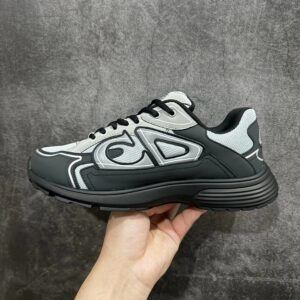 dior b30 tech mesh retro reflective unisex sneakers (black charcoal)