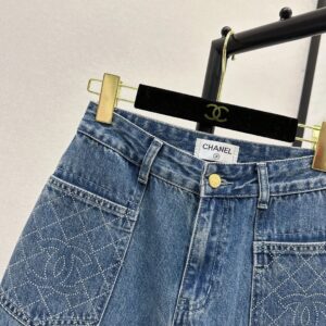 chanel diamond pocket jeans blue