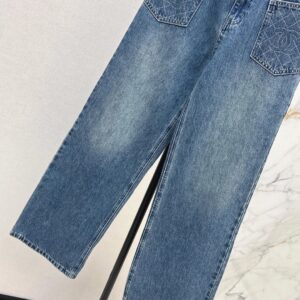chanel diamond pocket jeans blue