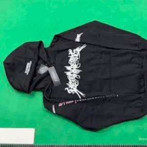 vetements magic pattern hoodie black