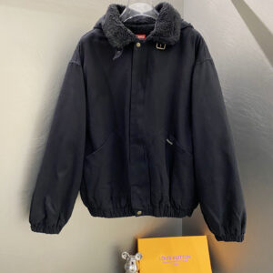 supreme fw24 week6 faux shearling lined bomber denim jacket bule