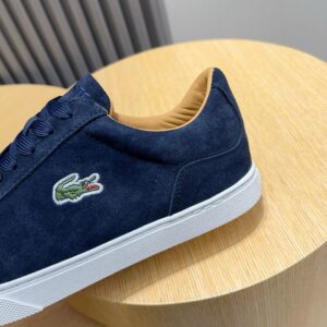 lacoste leather shoes navy
