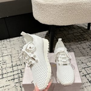 jimmy choo knit white sneakers
