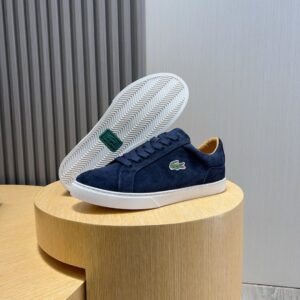 lacoste leather shoes navy