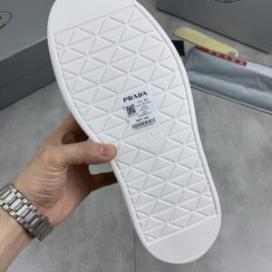 prada downtown leather re nylon sneakers white