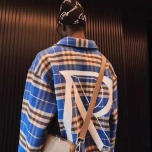 represent letter r plaid shirt multicolor