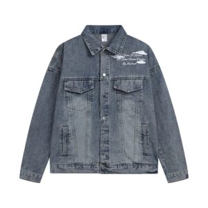 represent washed denim jacket multicolor