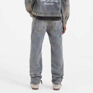 represent angel letter straight jeans grey