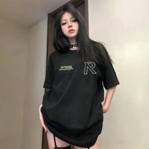 represent black t shirt multi color