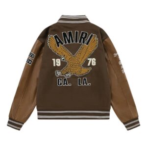 amiri varsity jacket eagle embroidery multi