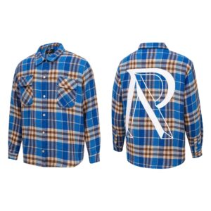 represent letter r plaid shirt multicolor