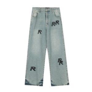 represen straight jeans with r patches light blue