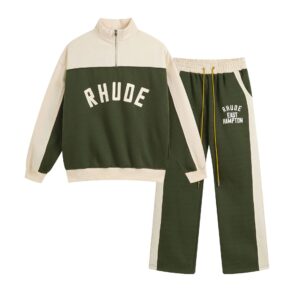 rhude zip up tracksuit multicolor