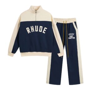rhude zip up tracksuit multicolor