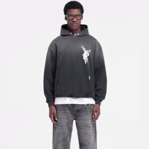 represent angel graphic hoodie in black