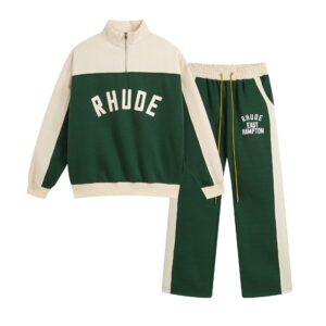 rhude zip up tracksuit multicolor